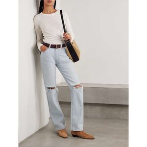 NWT RE/DONE 90s High-Rise Loose Straight Jeans Bleach Destroy sz 29